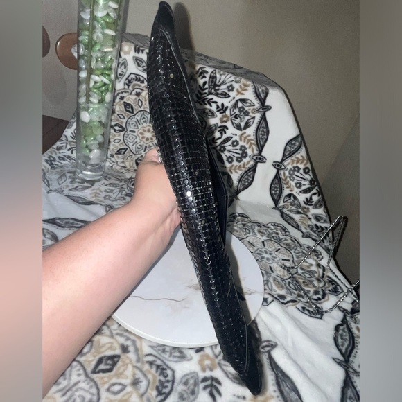 BCBGMaxAzria Shiny Sequin Envelope Clutch, Silvertone Hardware - Picture 11 of 13